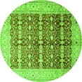 thumbnail image 1 of Ahgly Company Machine Washable Indoor Round Oriental Green Traditional Area Rugs, 5' Round, 1 of 1