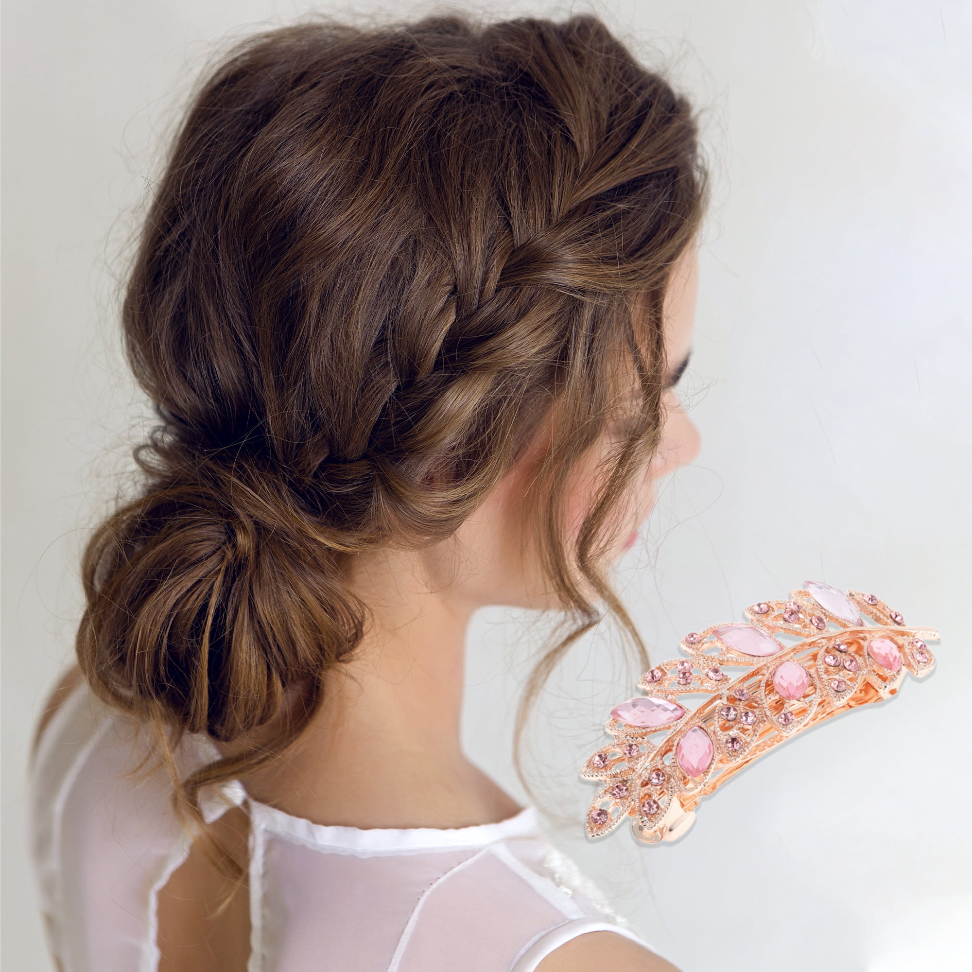 Unique Bargains Fashion Leaf Shape Hair Clips for Home Use and Daily Styling 1 Pc Pink