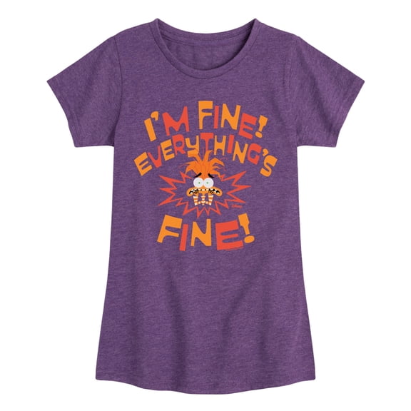 Inside Out 2 - Everythings Fine - Girls Fitted Short Sleeve T-Shirt