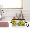 Cosmetic Makeup Bag Sunflowers White Background For Women Small