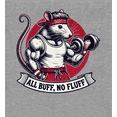 thumbnail image 2 of All Buff no Fluff Gym Rat Youth Heather Gray Long Sleeve Hoodie-Small, 2 of 3