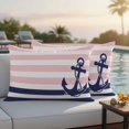 thumbnail image 5 of Pack of 2 Outdoor Pillow Covers 20x12 Inch Waterproof Anchor Pink Throw Pillow Covers,Decorative Couch Pillow Case Sham Modern Navy Blue White Striped Nautical Patio Garden Pillowcases Cushion Covers, 5 of 8
