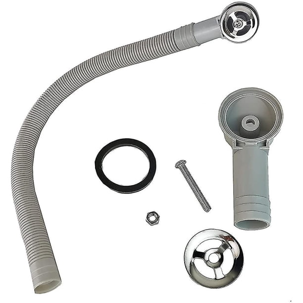 2x tubos de rebosadero, tubo de rebosadero para fregadero extensible, interfaz circular
