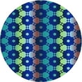thumbnail image 1 of Ahgly Company Machine Washable Indoor Round Transitional Cobalt Blue Area Rugs, 6' Round, 1 of 7