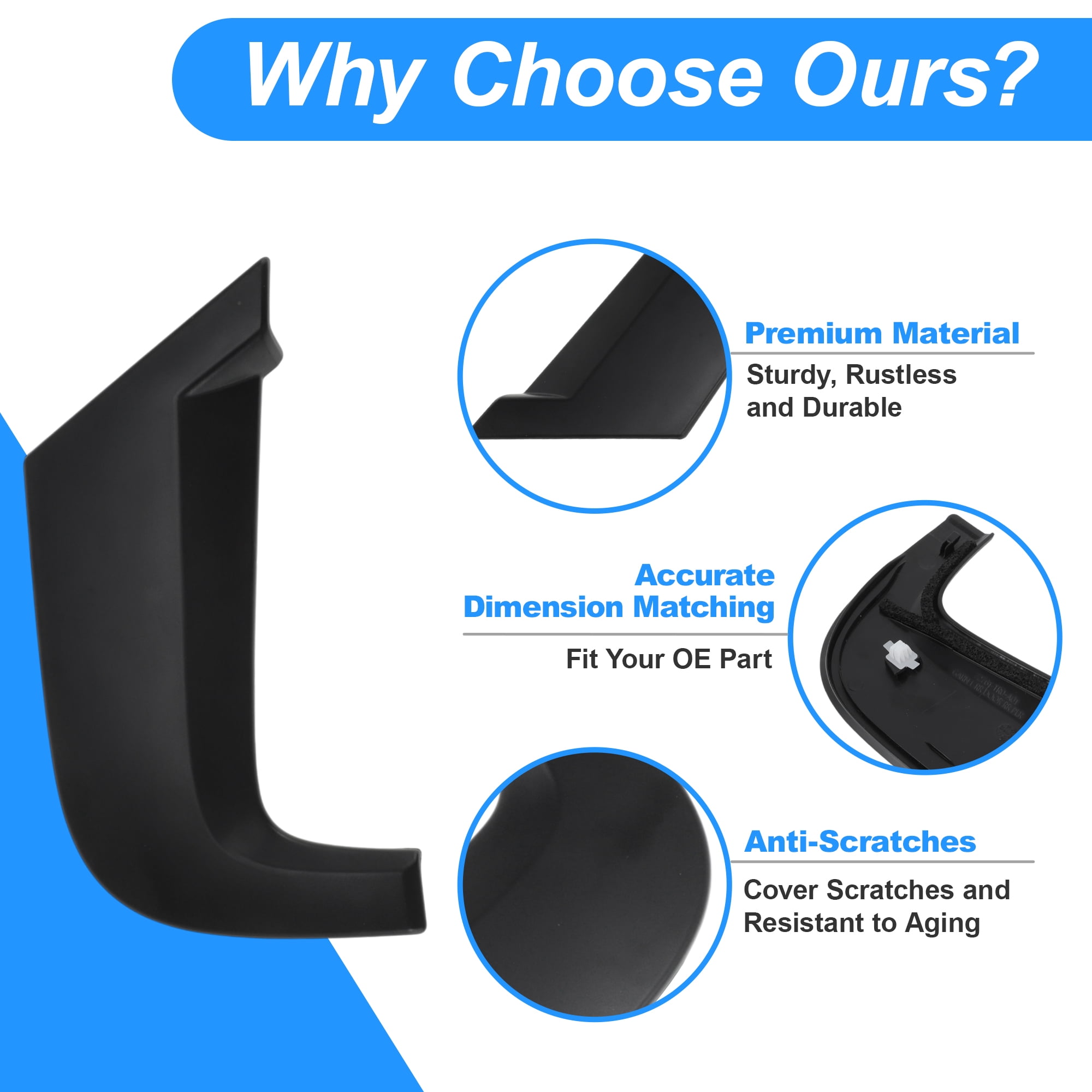 Unique Bargains Rear Left Right C Pillar Mould Trim for Honda Civic 2012-2015 Black