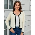 thumbnail image 2 of Yesfashion Women's Knit Cardigan Crewneck  Metal Button Long Sleeve Lightweight Sweater Cardigans, 2 of 8