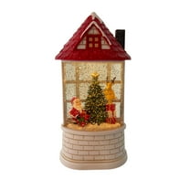 Christmas Lantern Snow Globe with Santa Projector and Music Vintage Christmas Water Glittering Snowing Globe Night Light, Snowglobe Decoration Ornaments Gifts