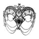 thumbnail image 4 of Máscara de mascarada con cubierta facial de metal para mujeres, elegante máscara de ojos para cosplay Cadena de plata negra, 4 of 7