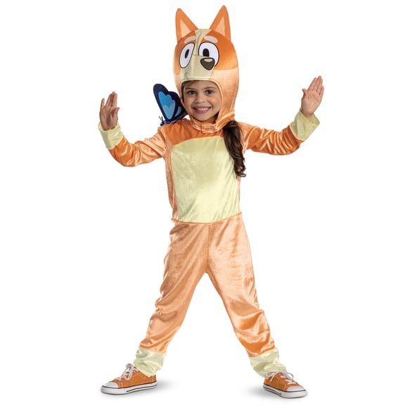 Bluey Bingo Halloween Costume for Children with Flappy Butterfly, Toddlers Size 2T, by Disguise