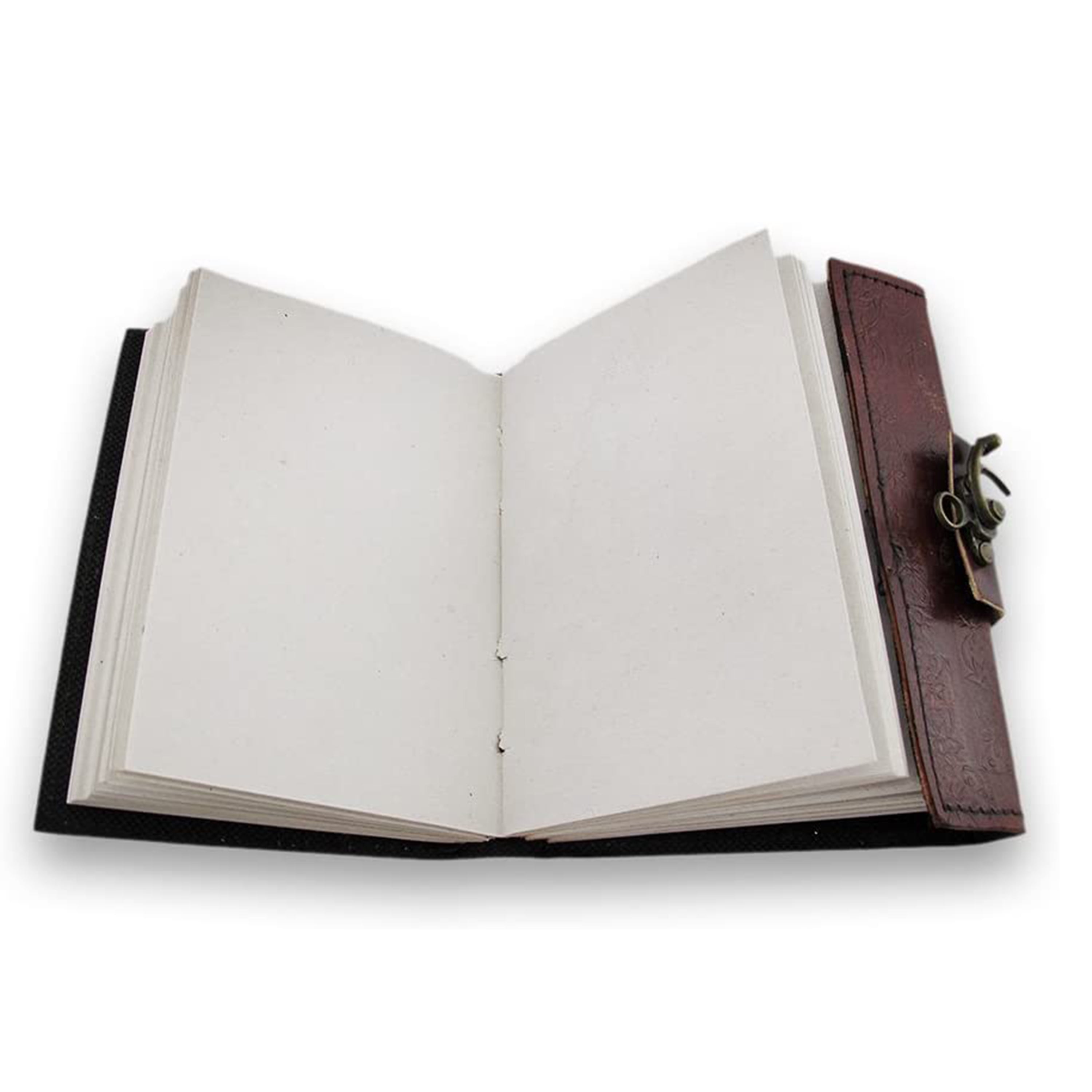 Jaald Leather Journal with Blue Stone Rustic Refillable Blank Notebook Vintage Travel Diary Scrapbook Sketchbook Gift for Men Women