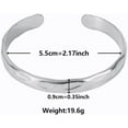 thumbnail image 2 of 9mm Width Stainless Steel Hammered Finish Open Cuff Bangle Bracelet, 2 of 5