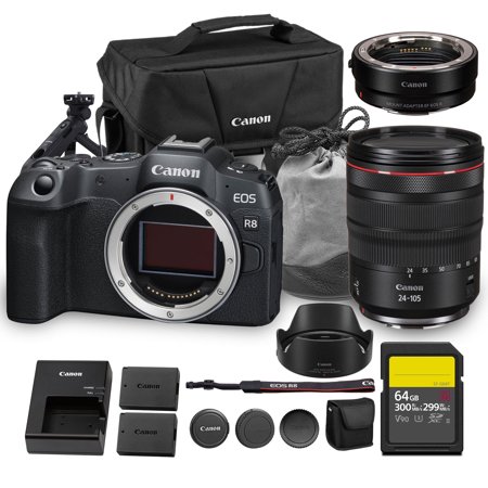 Canon EOS R8 Mirrorless Camera – 24.2MP Full-Frame Sensor, 4K60p Video