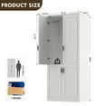 thumbnail image 3 of MEISSALIVVE Wardrobe Closet with 4 Doors and Hanging Rod, 74.8" Freestanding Armoire Storage Cabinet, Large Modern Bedroom Wardrobe, White, 3 of 8