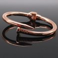 thumbnail image 2 of Pulsera Abierta Brillar Simple de Moda Pulsera de Tornillo de Acero Inoxidable para Regalo de Mujer Color Oro Rosa, 2 of 4