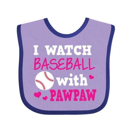

Inktastic I Watch Baseball with My Pawpaw Gift Baby Girl Bib