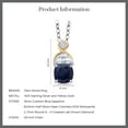 thumbnail image 4 of Gem Stone King 925 Silver and 10K Yellow Gold Pendant with Chain Sapphire Moissanite (1.63 Cttw), 4 of 4