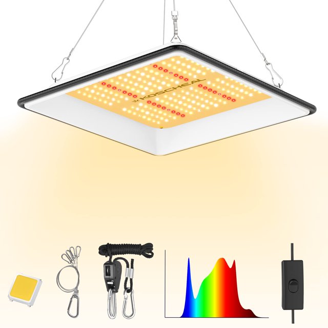 Lámpara LED de cultivo KOSCHEAL KT de 600 W de espectro completo para 60 x 60 cm