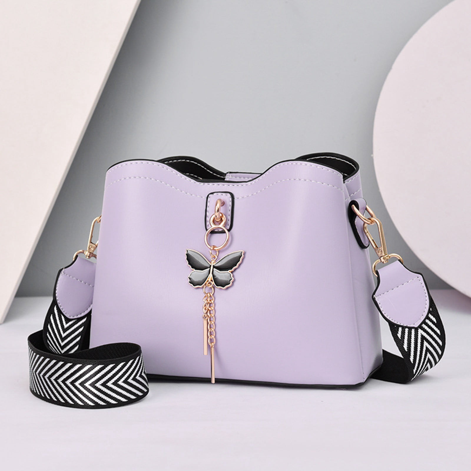 Faraee Crossbody Bags Purses for Women Trendy Leather Shoulder Handbag with Adjustable Strap Purple