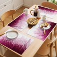 thumbnail image 5 of Pink Botanical Placemats Set of 12 Spring Summer Farmhouse Retro Watercolor Place Mats Indoor Wipeable Table Mats Washable Cloth Dining Table Placemats for Kitchen Holiday Party Home Decor 13x19 Inch, 5 of 9