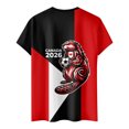 thumbnail image 4 of Women's Football Graphic T-Shirt,V-Neck Short Sleeve Graphic Print T-Shirt, Lightweight Summer Casual Soft Top for Everyday Wear for Soccer Tournament 2026 Deep Red Size: 2XL, 4 of 4