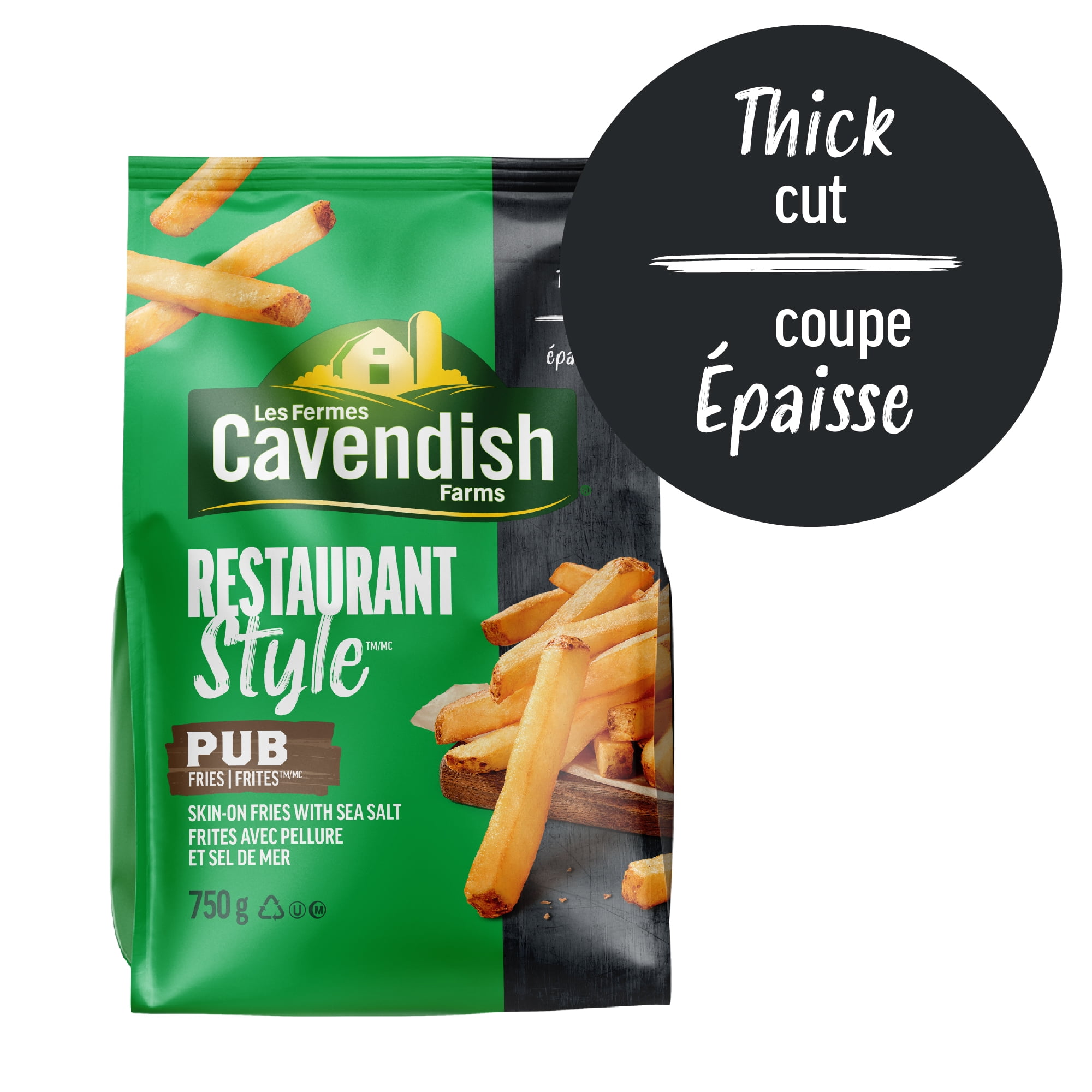 Frites de style pub Restaurant Style des Fermes Cavendish | Fait au Canada | Fière entreprise canadienne 750g