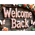 thumbnail image 4 of Wooden Door Themed Welcome Back Banner with Floral Leafy Elements Party Backdrop Background Decorations for Homecomings Reunions Gatherings and Celebrations, 4 of 8