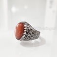 thumbnail image 4 of Natural Sunstone Mens Ring, Fire Sunstone Ring, Sunstone Ring, Silver Jewelry, 925 Silver Ring, Gift, Heavy Mens Ring, Arabic Design, Ottoman Style Ring, Christmas, Turkey Mens Signet Ring, 4 of 7