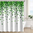 thumbnail image 7 of St. Patrick''s Day Shower Curtain, Green Clover Shamrock Leaf Decor Fabric Shower Curtains, Irish Green White Bathroom Shower Curtain Set with Hooks 72 x 72 Inches, 7 of 7