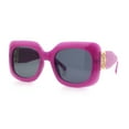 thumbnail image 5 of Womens Mod Thick Plastic Rectangle Designer Fashion Butterfly Sunglasses Purple - Black, 5 of 8