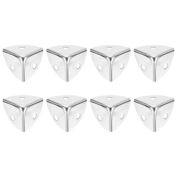 Uxcell 8 Pack Decorative Box Corner Cover, 18mm Metal Edge Guard, Furniture Corner Edges Protector, Silver