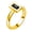 Gold, variant on Stainless Steel 6MM Black Square Crystal Ring for Women Minimalist Geometric Band Gold Size 6