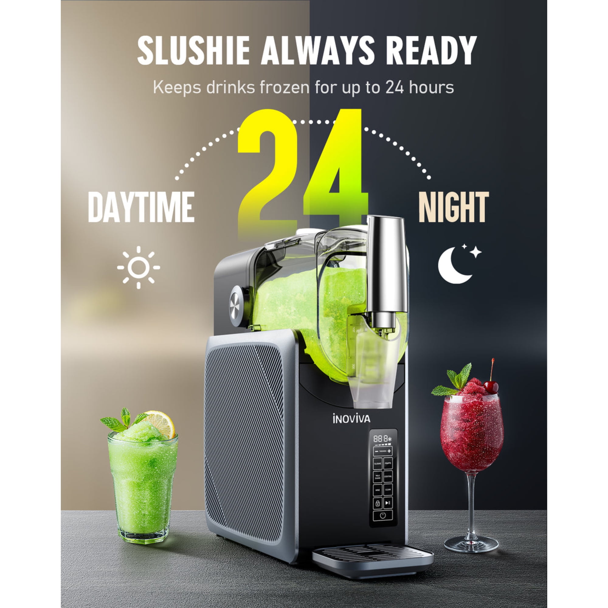 Inoviva S2.2 88oz Slushie Machine Smoothie Maker – Self Cleaning Frozen Drink Maker for Home