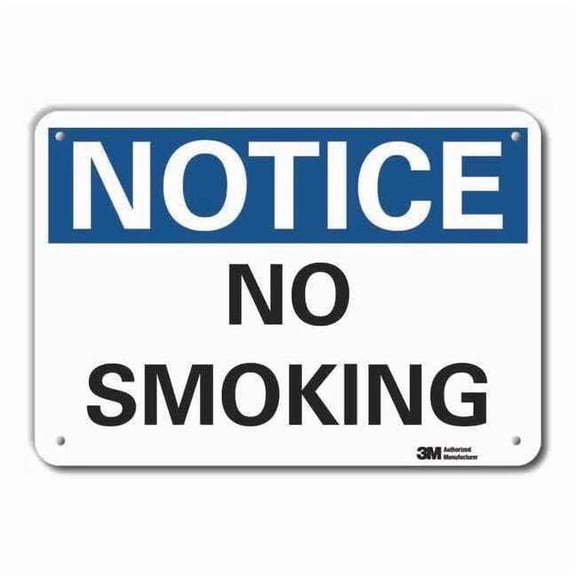 Lyle Rflctv No Smoking Note Sign,10x14in,Alum LCU5-0079-RA_14x10
