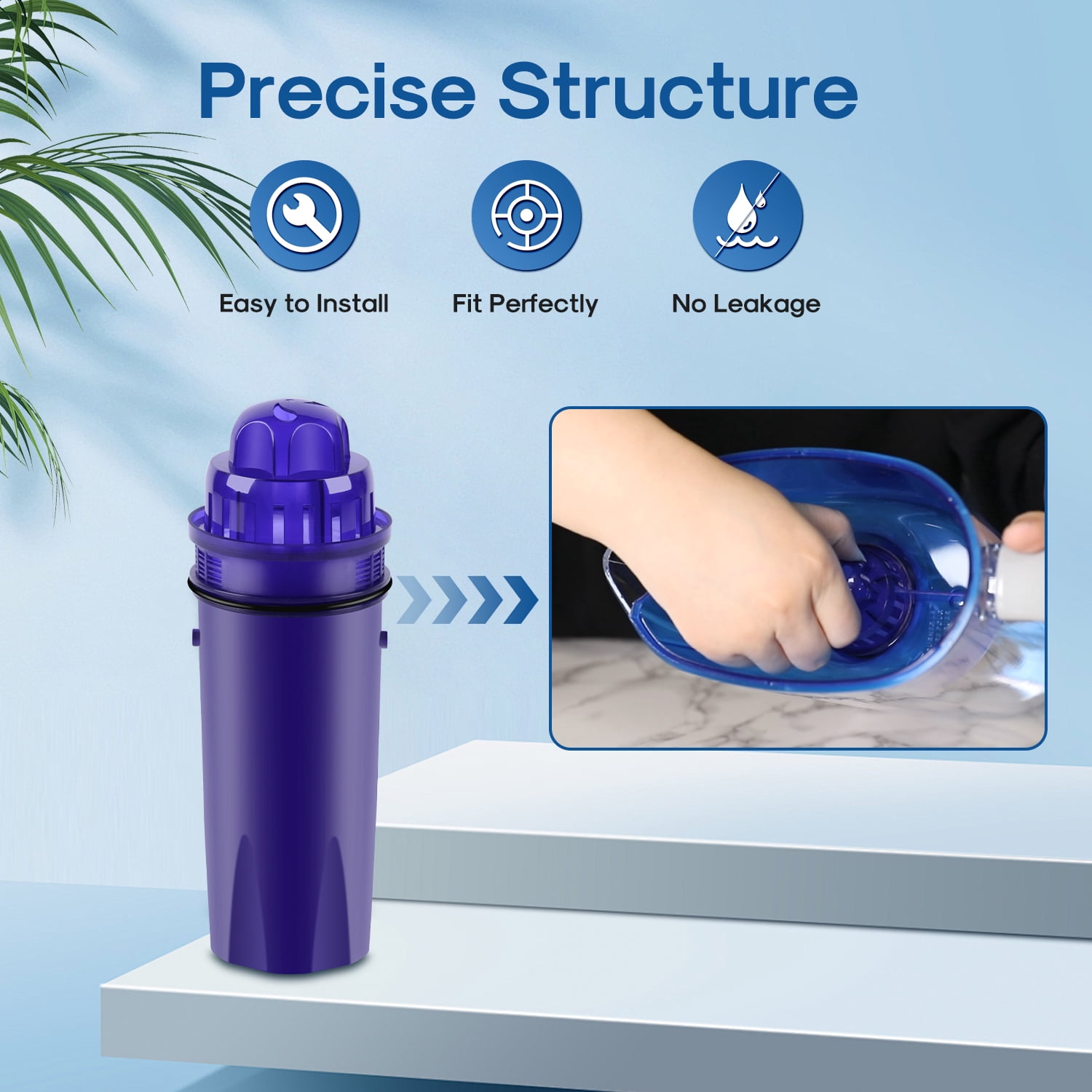 ICEPURE Pitcher Water Filter Replacement for CRF950Z, CRF-950Z, PPF900Z, PPF951K, PPT700W, CR-1100C, CR1100CV, DS-1800Z, PPT711W, PPT711B, PPT111W Pitcher and Dispensers System, 4PACK