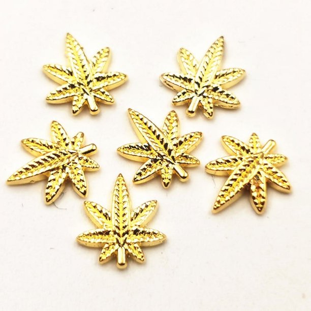 Joyería de manicura con forma de hoja de arce vintage, parche de metal para uñas, fototerapia, decoración de uñas DIY, moda duradera