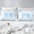 thumbnail image 4 of Erosebridal Kawaii Bowknot Full Sheet Sets,Blue White Bedding Full Size,Cartoon Polka Dots Bed Sheets Set Full Size,Microfiber Teenager Room Decoration,4-Piece, 4 of 7