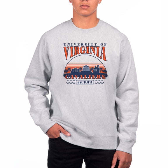 Men's Uscape Apparel Heather Gray Virginia Cavaliers Premium Heavyweight Crewneck Sweatshirt