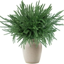 JEWLALO 8 PCS Norfolk Pine Branches, 18 Inch Artificial Green Pine Stem, Real Touch Faux Christmas Greenery Pines Picks for Vase DIY Flower Arrangement Garland Wreath Home Decorations