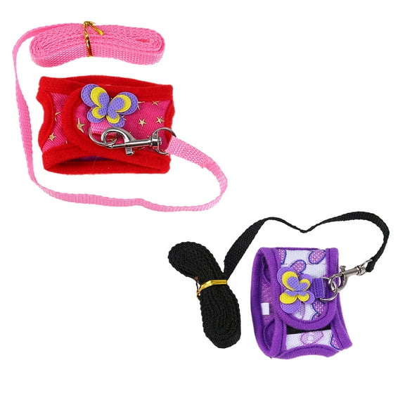 LEORX 2Sets Pet Chest Strap with Breathable Material and Easy Adjustable Design for Small Pet Walking