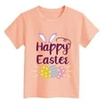 thumbnail image 4 of Toddler Girls Tops & T-Shirts Children's Easter Bunny Print Round Neck Loose Short Sleeve Fashion Casual Comfortable Tshirts Outwear,Pink,6-7 Years, 4 of 4