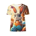 thumbnail image 5 of PNTUTB Women's Round-Neck Short-Sleeve T-Shirt: Summer Easter Cute Print Loose Comfortable Breathable Casual Versatile, 5 of 6