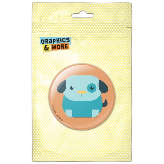 Blue Dog Cute Cartoon Puppy Pinback Button Pin Badge