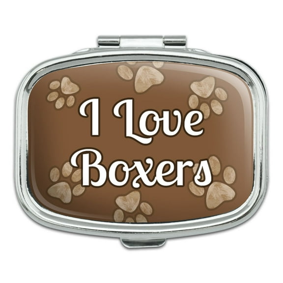 I Love Heart Dogs - Boxers - Rectangle Pill Box