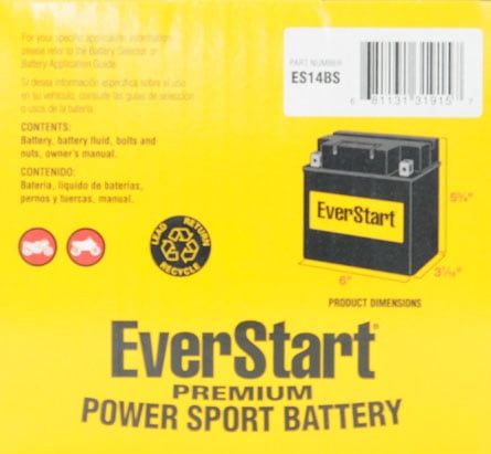 EverStart PowerSport Battery, ES-14BS 