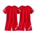 thumbnail image 2 of hengsof 2PC Toddler Boys Clothes Mesh Athletic Summer Short Sleeve T-Shirt and Shorts Kids Outfit Set Loose Casual Wear 3-14 Year, 2 of 4