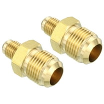 Uxcell 1/4 SAE Male x 1/2 SAE Male Brass Flare Union Connector, 2 Pcs Gas Adapter Brass Tube Coupler Pipe Fitting