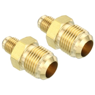 Uxcell Brass Pipe Fitting, 1/4 SAE Flare Male To 1/4NPT Female Thread, Tubing Adapter Hose