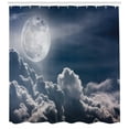 thumbnail image 3 of Ambesonne Night Sky Shower Curtain, Celestial Photo Full Moon, 69"Wx84"L, Dark Blue White, 3 of 3