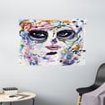 thumbnail image 1 of Sugar Skull Decor Tapestry, Halloween Girl with Sugar Skull Makeup Watercolor Painting Style Creepy, Wall Hanging for Bedroom Living Room Dorm Decor, 60W X 40L Inches, Multicolor, by Ambesonne, 1 of 2