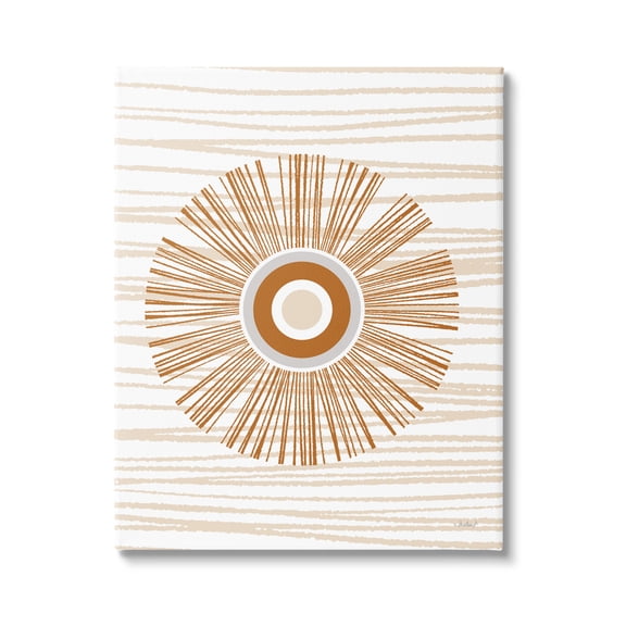 Stupell Industries Earthy Circular Abstract Sun Pattern Wavy Stripes Graphic Art Gallery Wrapped Canvas Print Wall Art, Design by Martina Pavlova